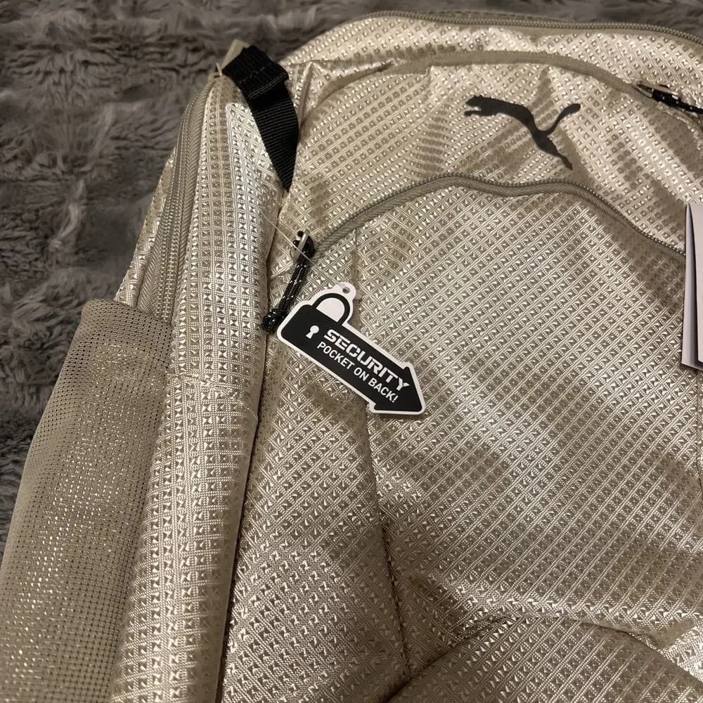 Puma Challenger Performance Backpack New With Tags Tan Reflective Laptop Sleeve